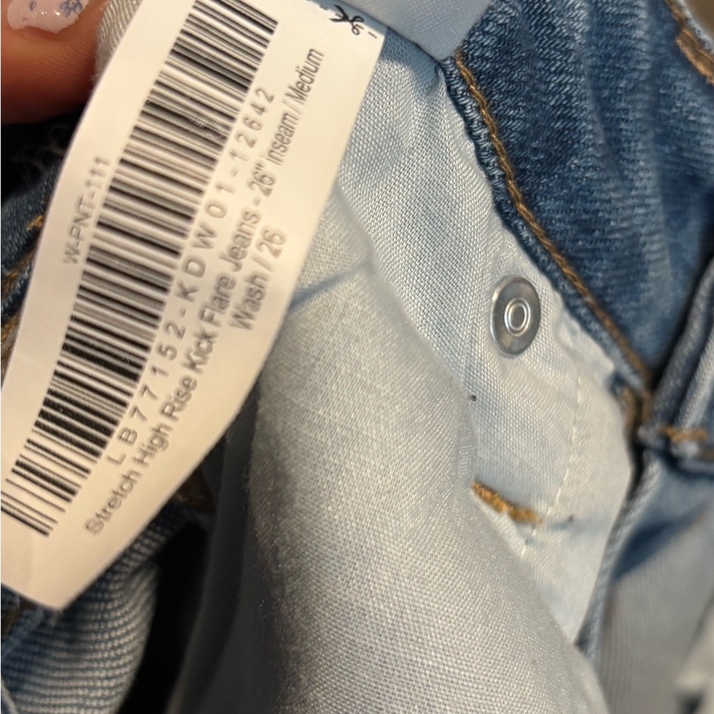 Quince Women's Medium Blue Flare Jeans - Picture 4 of 7